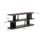 ADUMA Ebonised finish oak veneer shelving unit FSC 100% 160 x 65 cm
