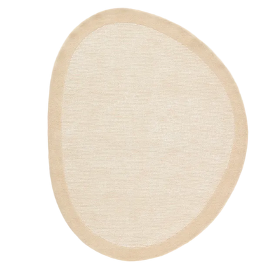 IVENA beige wool and viscose rug 160 x 230 cm