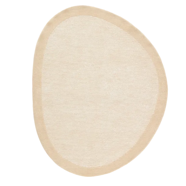 IVENA beige wool and viscose rug 160 x 230 cm