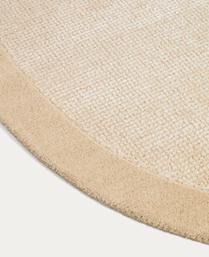 IVENA beige wool and viscose rug 160 x 230 cm