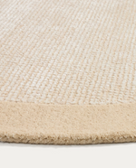 IVENA beige wool and viscose rug 160 x 230 cm