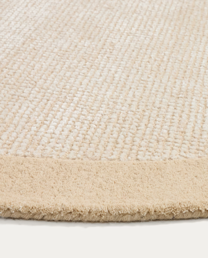 IVENA beige wool and viscose rug 160 x 230 cm