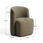 CORVENA Chair in olive green chenille