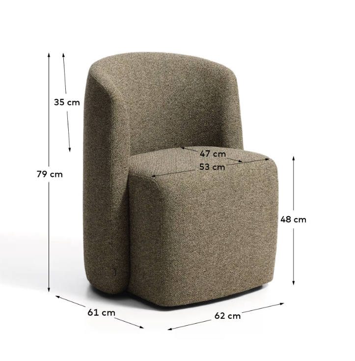 CORVENA Chair in olive green chenille
