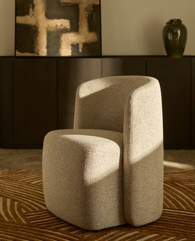 CORVENA Chair in beige chenille