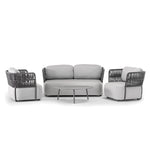 LENA Outdoor set of two armchairs, sofa and coffee table