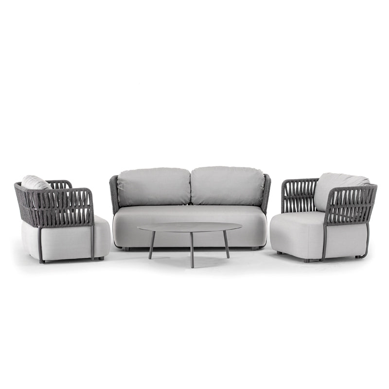 LENA Outdoor set of two armchairs, sofa and coffee table