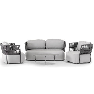 LENA Outdoor set of two armchairs, sofa and coffee table