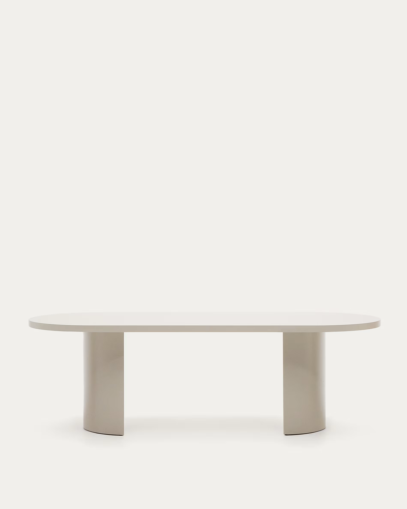 NEALY Stol od lakiranog medijapana u ekru boji