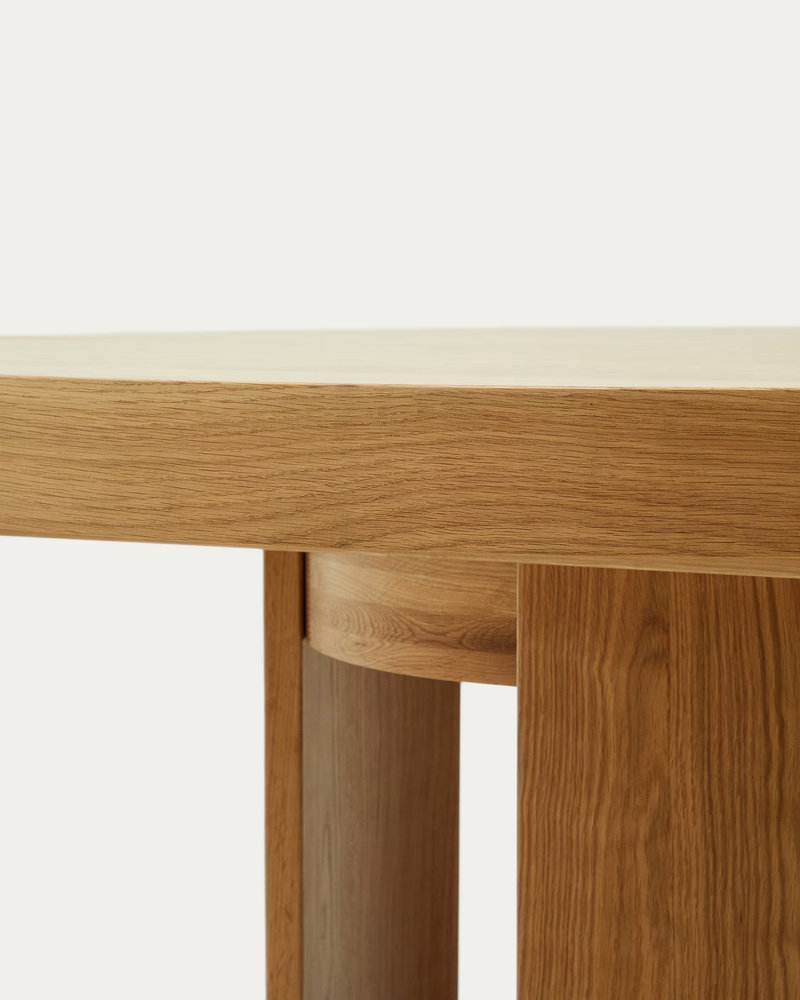 ARTIS Okrugli stol na razvlačenje u punom drvu i hrastovom furniru