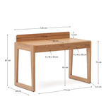 ARANDU Desk in solid ash veneer and wood 120 x 60 cm