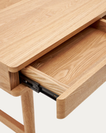 ARAXI Radni stol od furnira, punog drveta jasena i ratana 105 x 62 cm