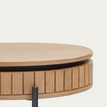 LICIA Stol za kavu od drva Mango s 1 ladicom, prirodnom obradom i metalom