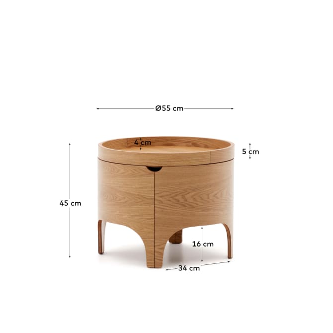 OCTAVIA Bedside table, Ø 55 cm
