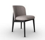 ABREY Wooden chair with upholstered seat and backrest