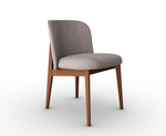 ABREY Wooden chair with upholstered seat and backrest