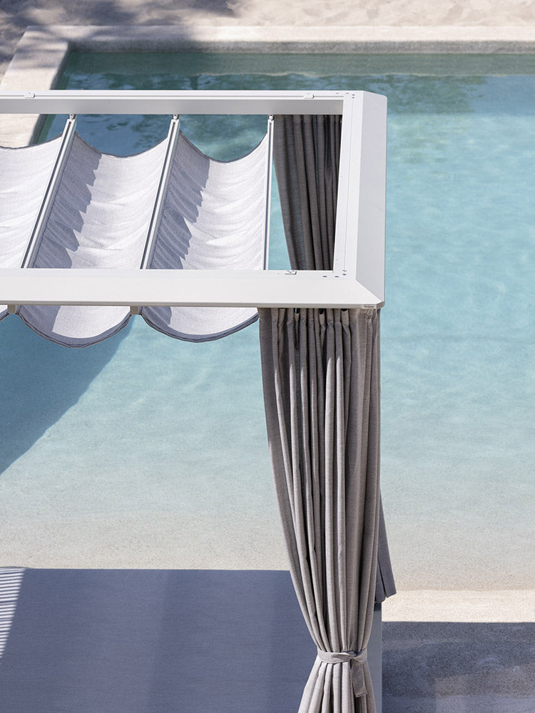 SUNMOON Vanjska ležaljka za dvoje sa zavjesama