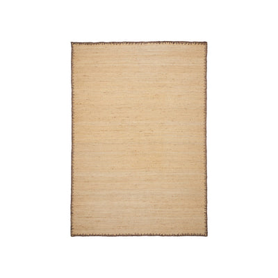 SORINA Natural jute rug with brown border, 160 x 230 cm