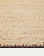 SORINA Natural jute rug with brown border, 160 x 230 cm