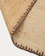 SORINA Natural jute rug with brown border, 160 x 230 cm