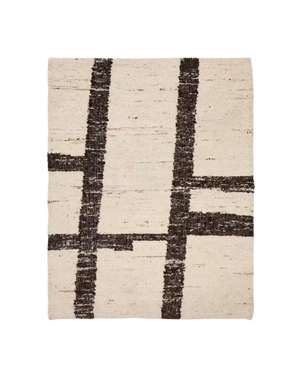 HADIN Black and white graphic wool jacquard rug