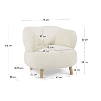 LUISA Armchair in white fleece