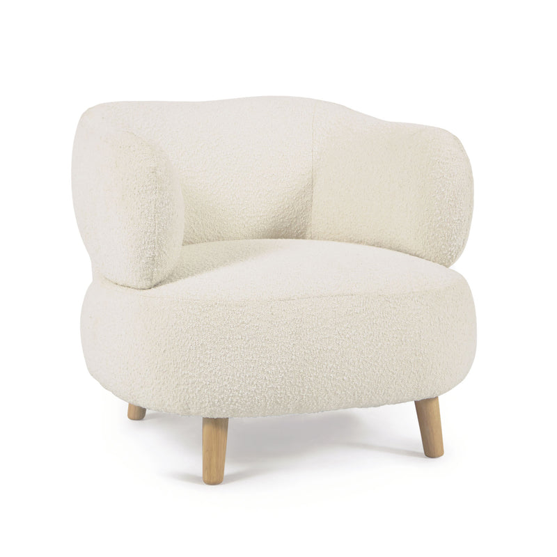 LUISA Armchair in white fleece