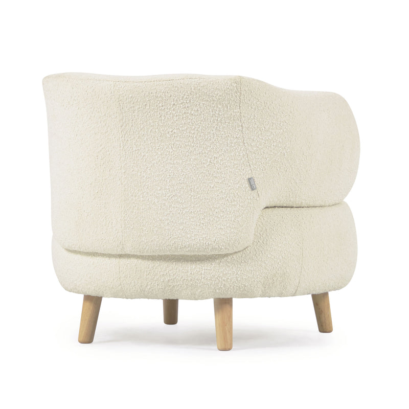 LUISA Armchair in white fleece