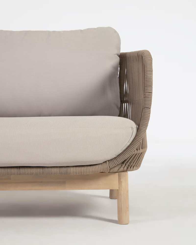 CATALINA 3 seater sofa made with beige cord and 100% FSC solid acacia wood, 170 cm