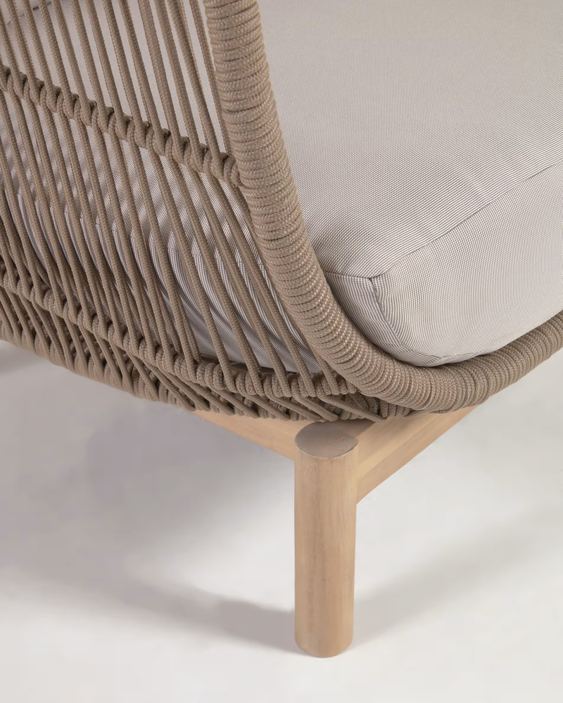 CATALINA 3 seater sofa made with beige cord and 100% FSC solid acacia wood, 170 cm