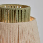 YUVIA pamučna podna lampa s bež i plavim završnom obradom