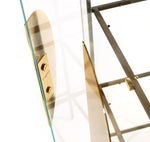 YANG Display cabinet in tempered glass with large ornamental handle