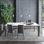 ALPHA Stol s pravokutnom produžnom keramičkom pločom i drvenim nogama