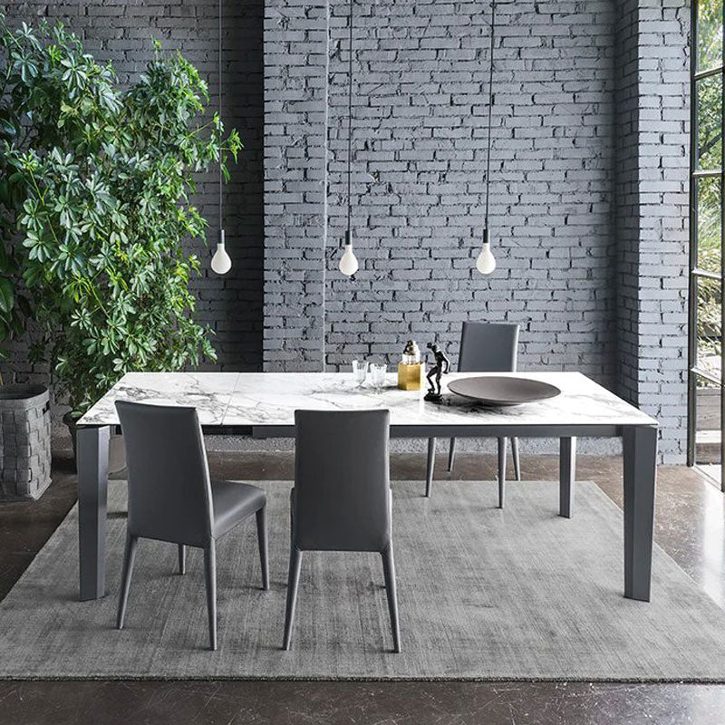 ALPHA Stol s pravokutnom produžnom keramičkom pločom i drvenim nogama