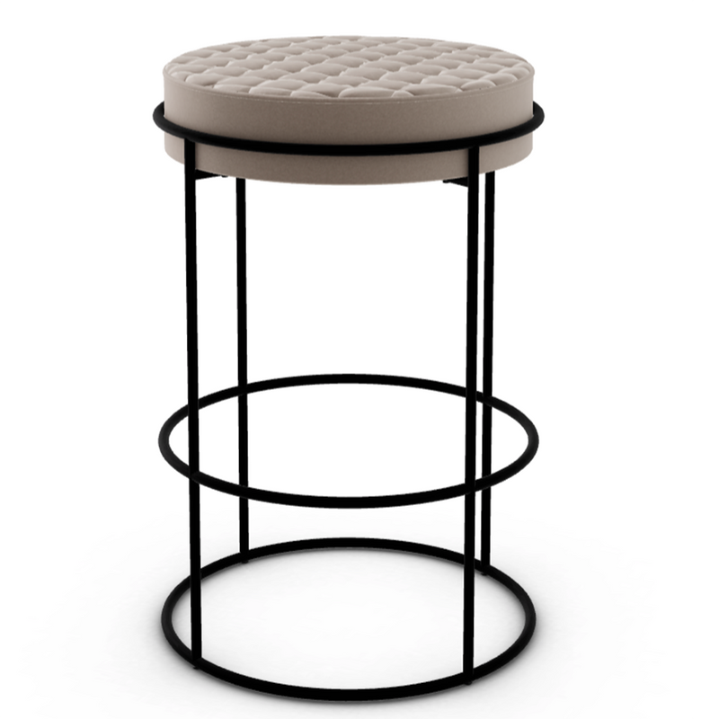 ATOLLO Visoka stolica s tapeciranim i prošivenim sjedalom i metalnim okvirom