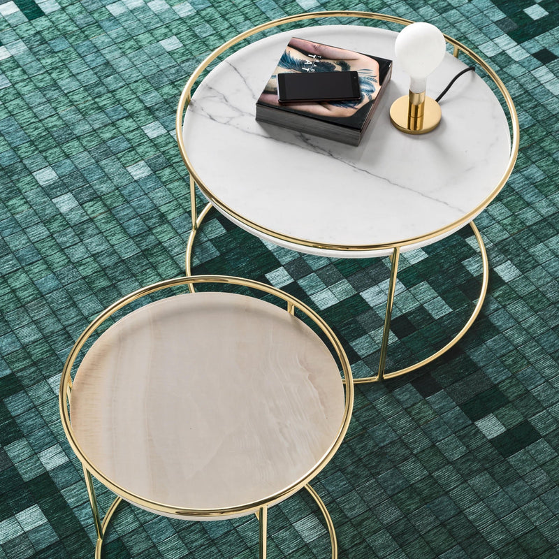 ATOLLO Coffee table with ceramic top and metal base