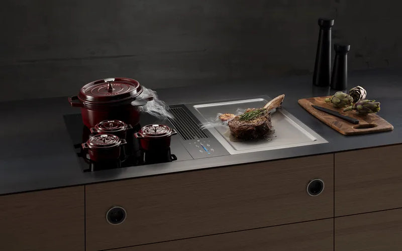 Pro Tepan stainless steel grill with 2 cooking zones