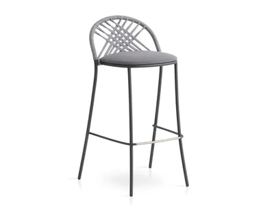 PETALE Hand-woven counter stool with diamond pattern, heigh 85 cm