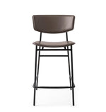 FIFTIES Stool with upholstered seat and backrest and metal base