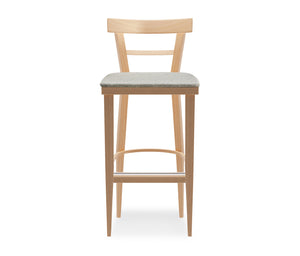 CAFÈ Wooden stool with a cushion