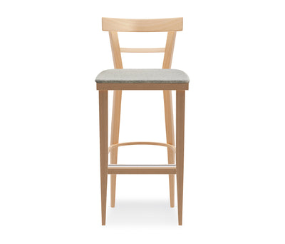 CAFÈ Wooden stool with a cushion
