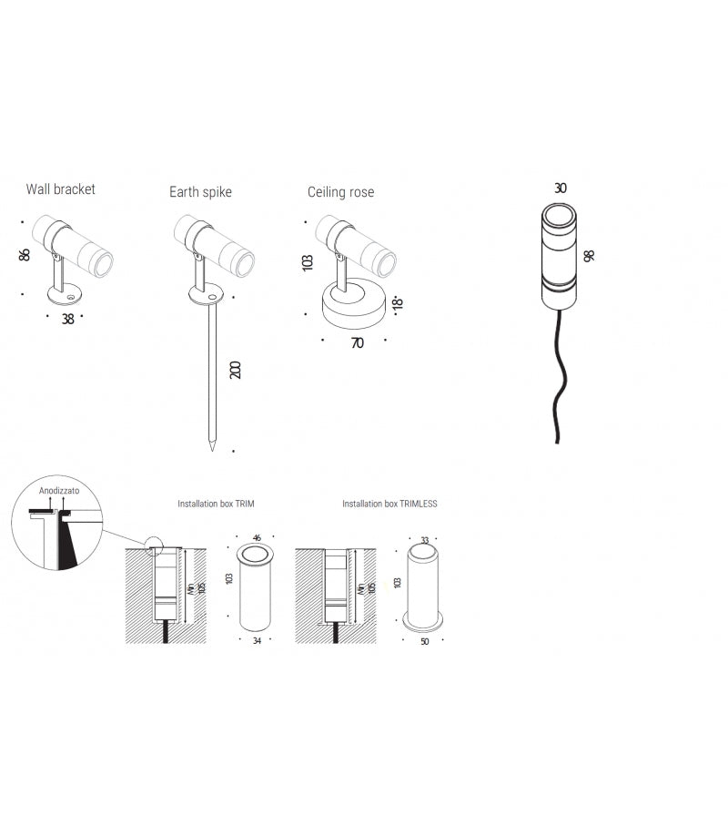 BUIO LED podesivi metalni reflektor