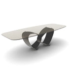 BREEZE Stol s eliptičnom pločom koja se ne izvlači i bazom od oblikovanog lima