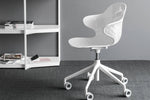 SAINT TROPEZ Swivelling plastic chair adjustable in height with aluminum base on casters