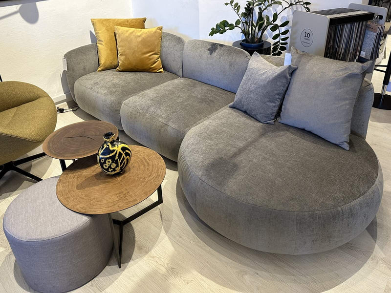 GINZA 2-seater sofa with round chaise longue