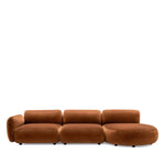 GINZA 2-seater sofa with round chaise longue