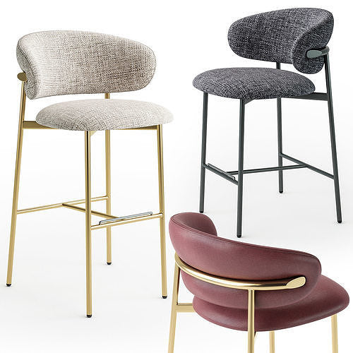 OLEANDRO Podstavljeni visoki stolac s metalnom bazom