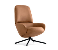 COMFY Upholstered tilting armchair with metal base