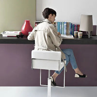 EVEN PLUS Upholstered metal stool with swivelling base adjustable in height