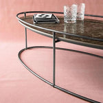 ATOLLO Coffee table with ceramic top and metal base